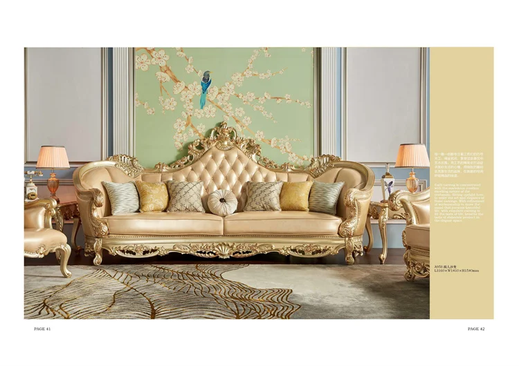 Hotel Furniture Luxury Lounge Sofa Simple Style Living Room Sofa Antique Wooden Modern Solid 3 Seater Sofa Set