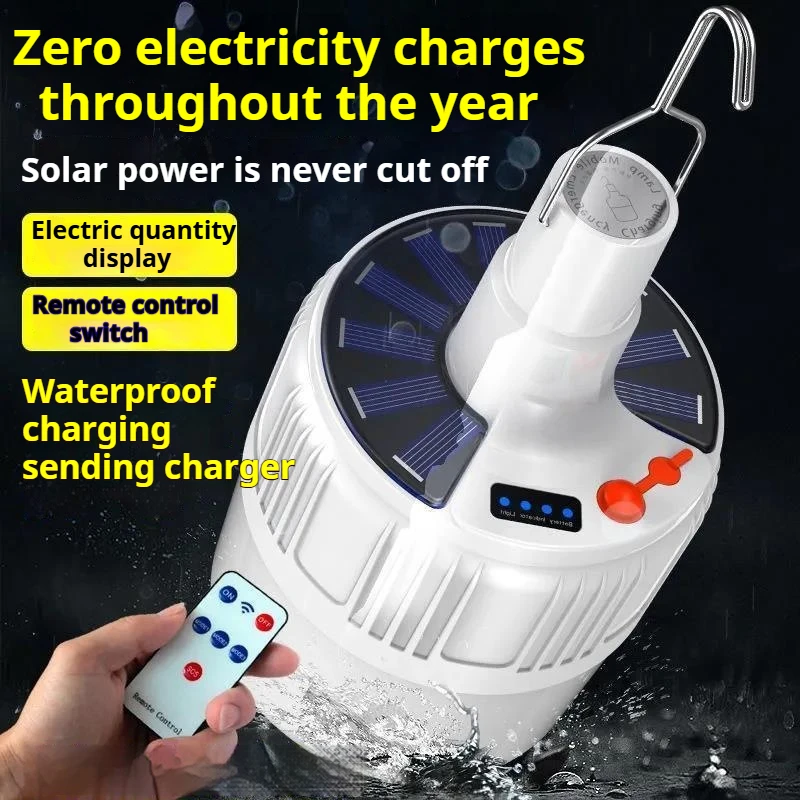 Drop Shipping Portable Waterproof Dimming Camping Tent Rechargeable Emergency Lamp Remote Control Led Solar Emergency Light
