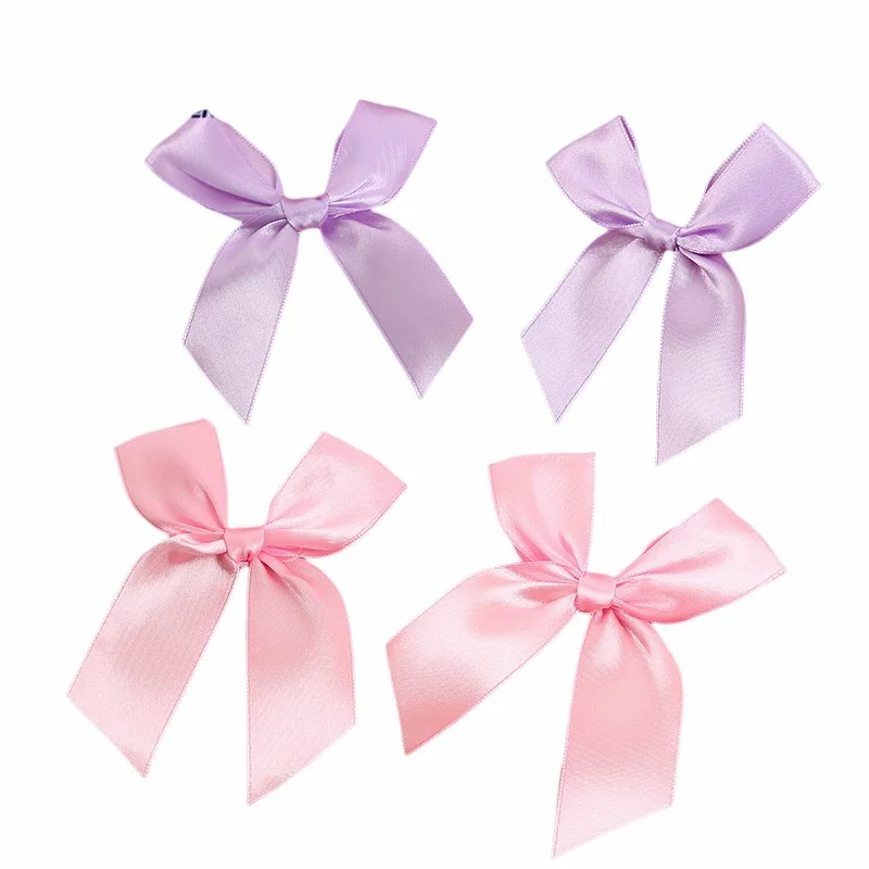 Ribbon Handmade Polyester Pink Ribbon Bow Valentine Bows Pre Tie Decoration Bow Wholesale