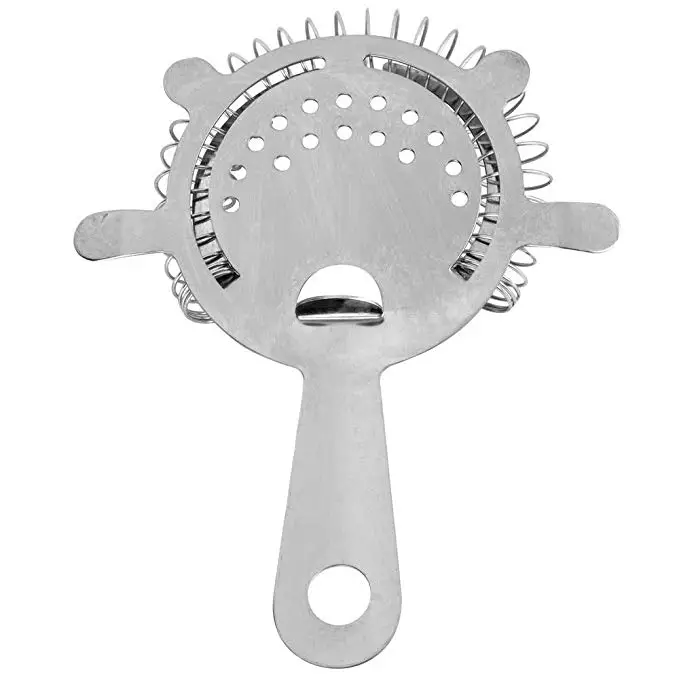 Stainless Steel Bar Cocktail Ice Strainer Metal Mesh Wire Spring Filter