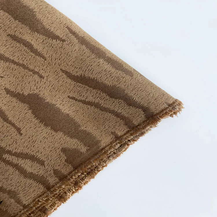 2023 Tiger Foil Fabric Design Stretch Knitted Scuba Suede Fabric 100% Polyester Fabric For Garment