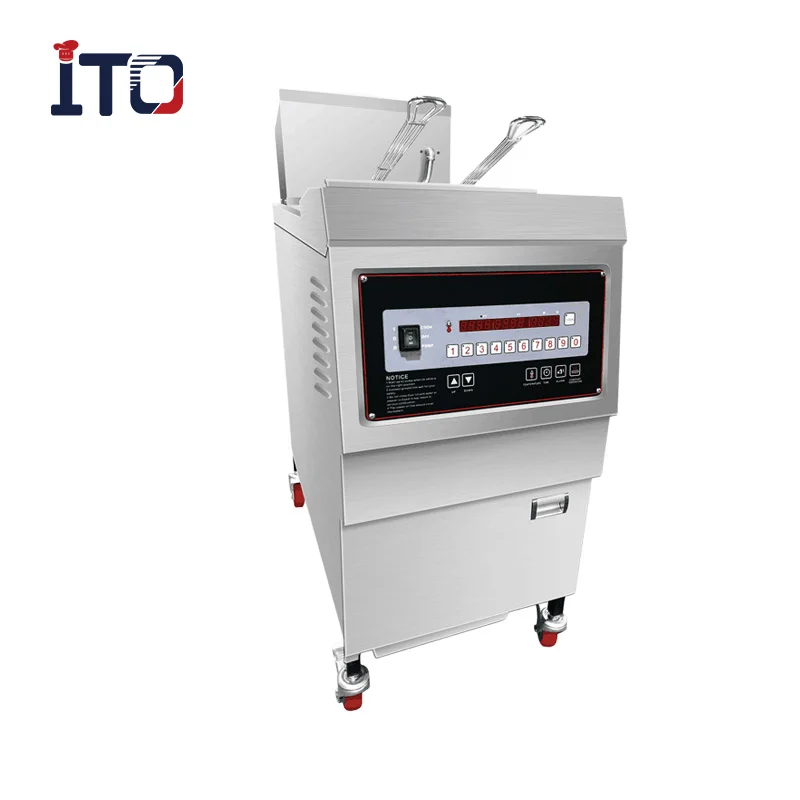 ITO Big Power Industrial Big Capacity Oil Pump Electric Deep Fryer with Range Hood