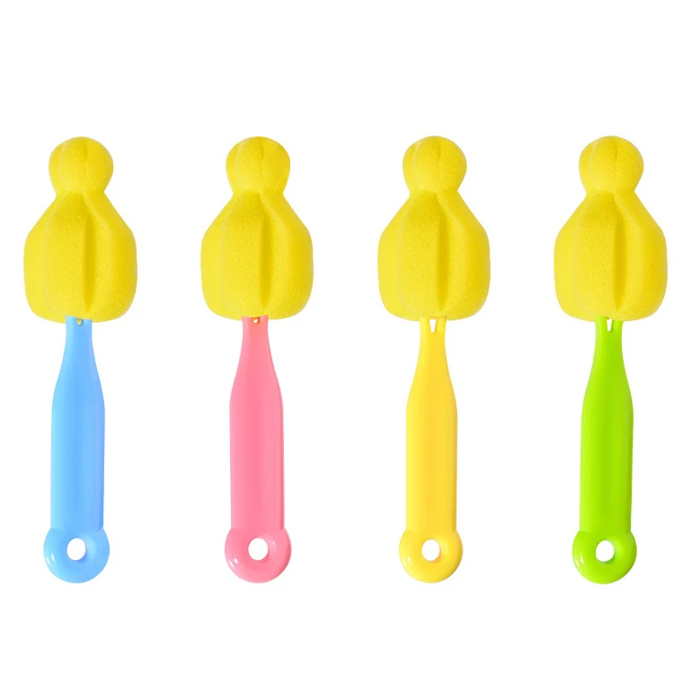 
Wholesale Baby bottle silicone nipple cleaning brush Baby feeding bottle sponge brush 
