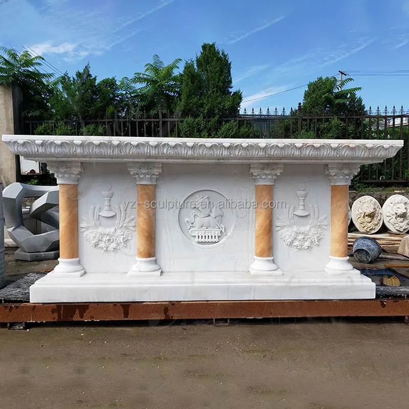 Modern Commercial Religious Church Decoration Carved Marble Catholic Altar Table for Sale