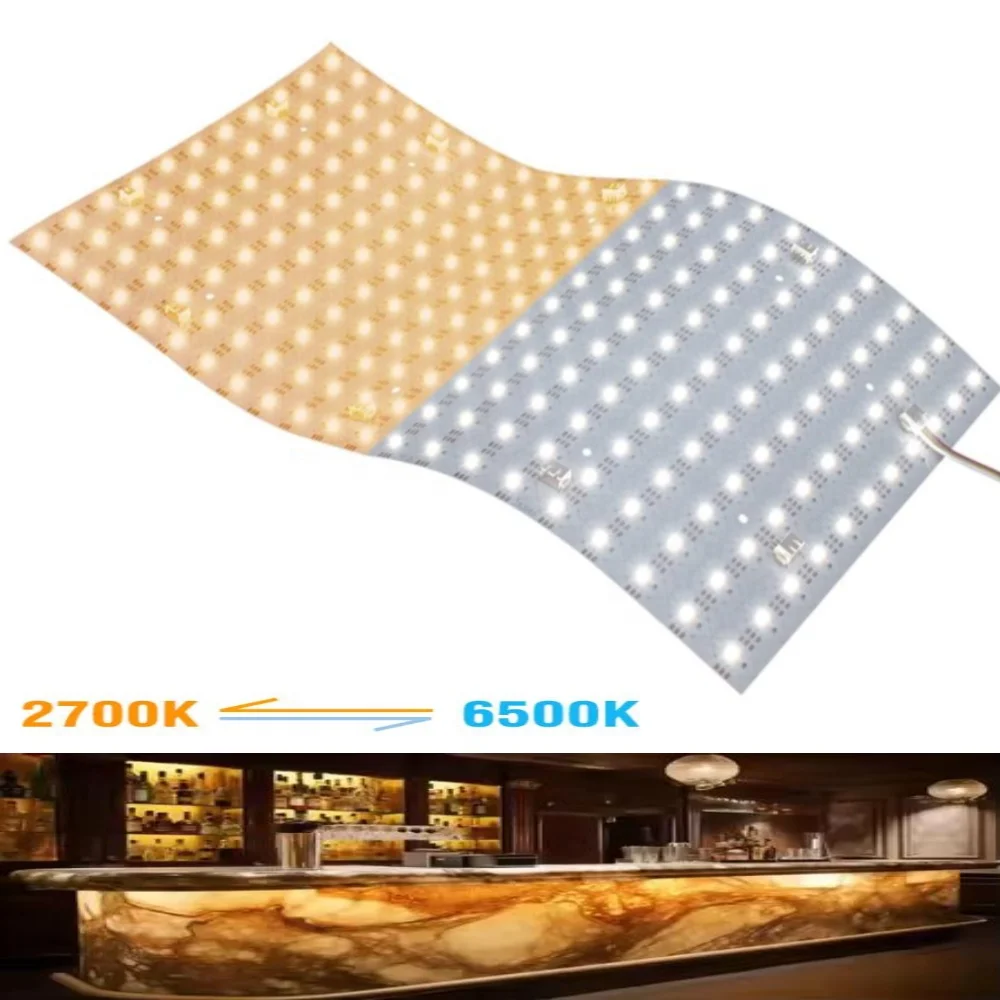 Free Cuttable 2835 CCT Under Countertop Ultra Thin Flex LED Sheet 488leds Flexible LED Panel Sheet for Stone Countert Backlight