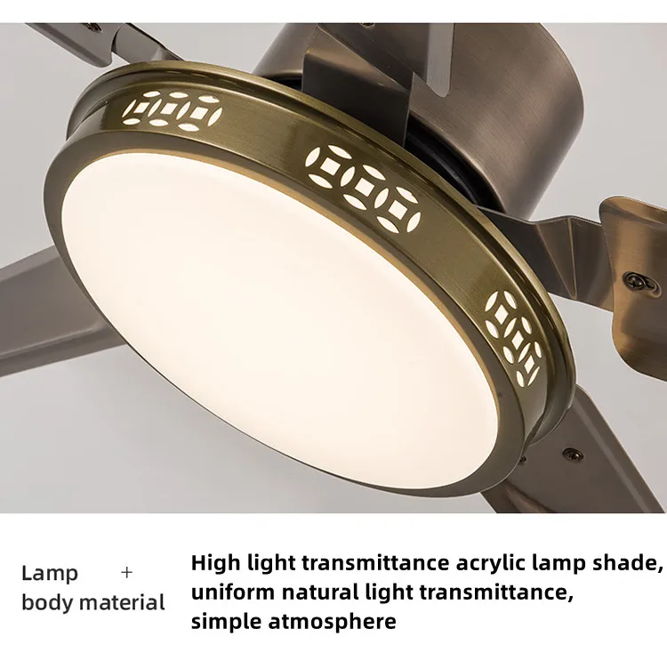 High quality Decorative Modern remote control 6 speed ceiling fans with led lights