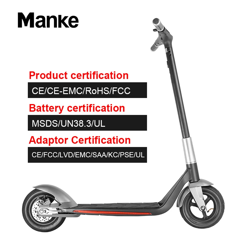 
Manke Hot Selling Wholesale price 10inch 300W Folding Electric Kick Scooter with Max Load 120kg 