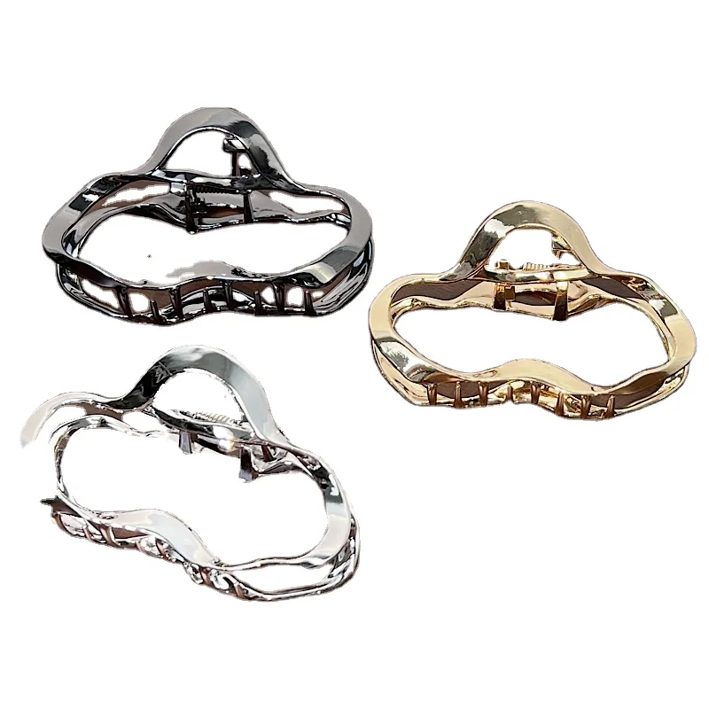 Custom 9cm Cloud Gold Metal Hair Claws Women Large Gold Claw Clips