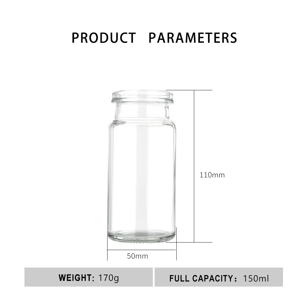 150ml Top Seller High Quality Mason Glass Spice Bottles Honey Jars for Salt and Pepper