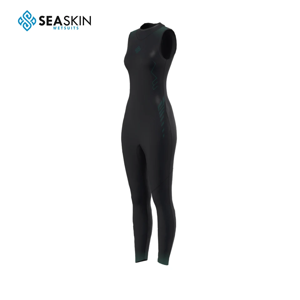 Seaskin 2mm Trisuit Sleeveless Smooth Skin Triathlon Wetsuits For Cycling Swimming