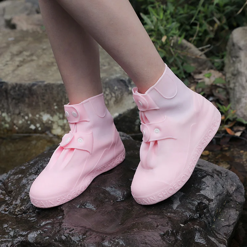 Wholesale Covers Outdoor Anti-slip Reusable Shoe Protector Covering Thickened Waterproof Silicone Shoes Woman Rain Boots Cover