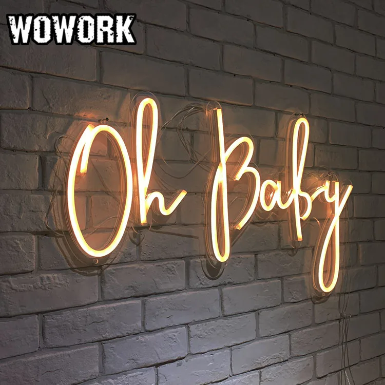 2024 WOWORK new products wedding favors RGBW mr and mrs APP controlling led neon flex sign with acrylic backdrop