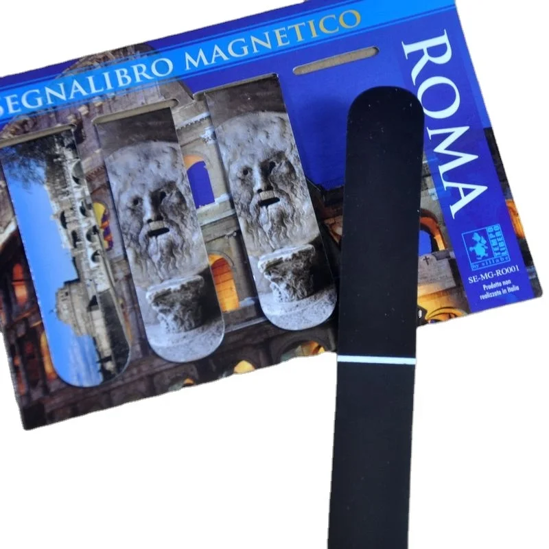 High Quality Italy style Magnetic Printed Paper Book Mark Beautiful Paper Folding Custom Magnetic Bookmarks