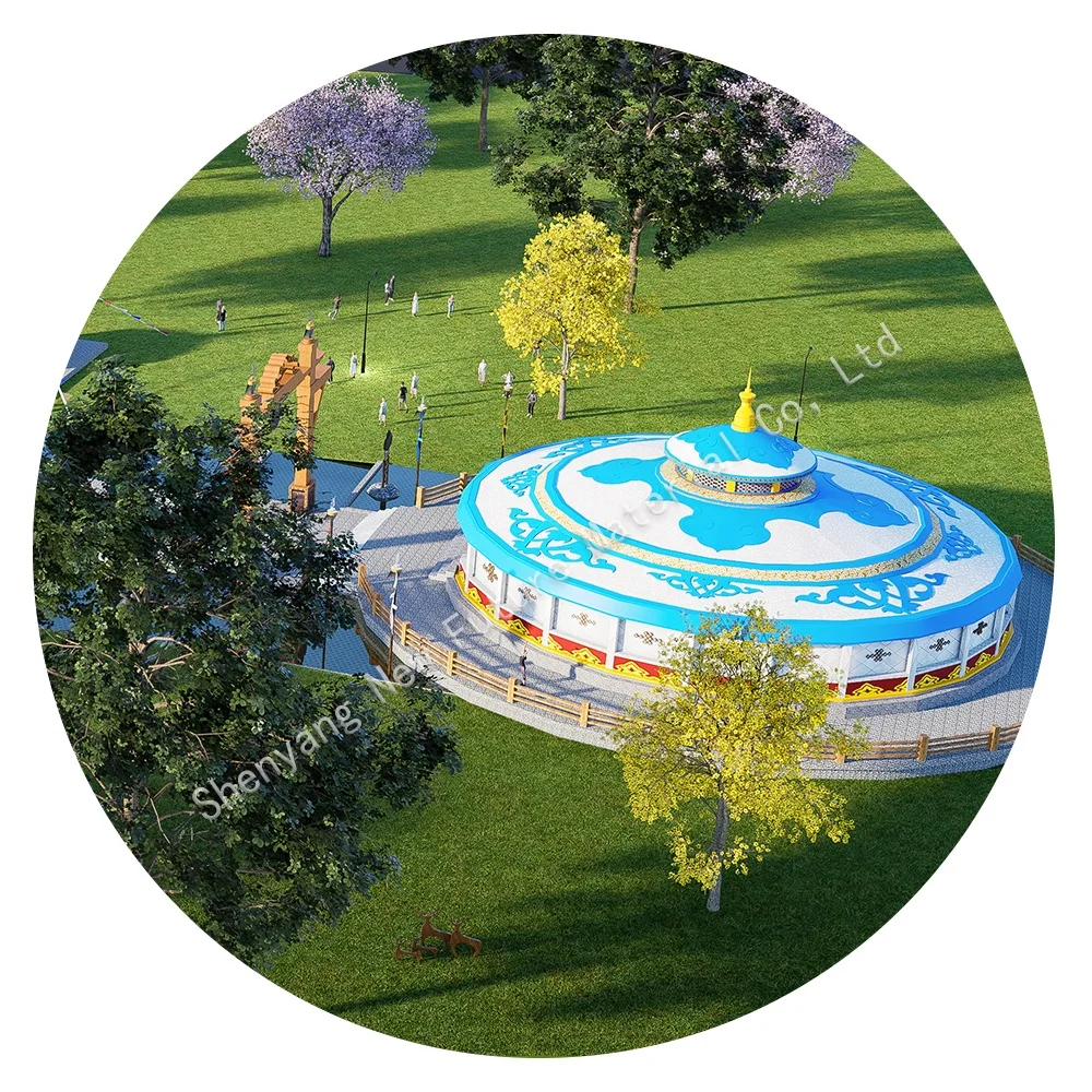 Mongolian Ger Yurt Outdoor Waterproof 8 diameter Steel Frame Camping Tent