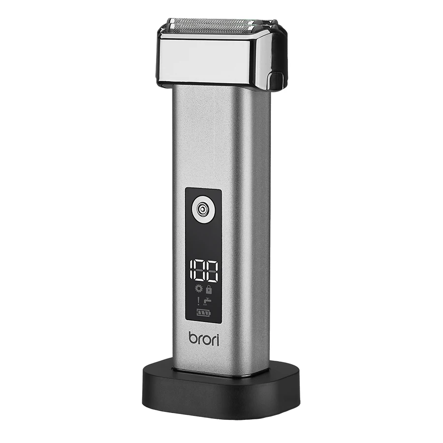 Мужская электробритва из фольги, электрическая бритва, триммер для бороды, два поршневых лезвия, бритва, перезаряжаемая, водонепроницаемая