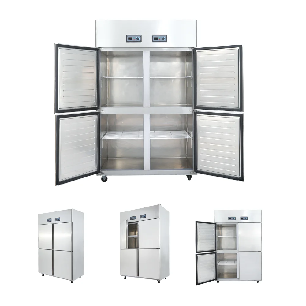1000L large capacity frost free upright commercial fridge and freezer combo reach in refrigerator for restaurant kitchen