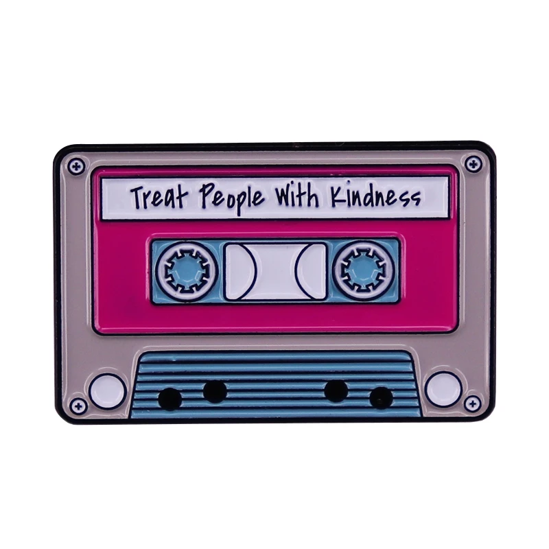 Treat People with Kindness Enamel Pin Pastel Tape Brooch HxxS Motivational Quotes Badge