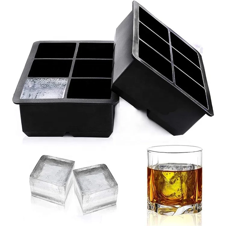 Reusable & BPA Free  Silicone Ice Cube Trays Molds,Ice Cube Tray for Freezer,Cocktail,Easy Release Square Ice Cubes