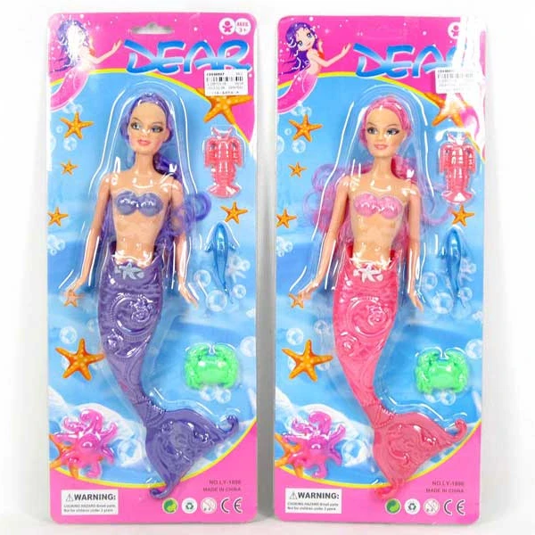 11.5 Inch Wholesale Fashion Mini Plastic Mermaid Doll Toy Set For Girls
