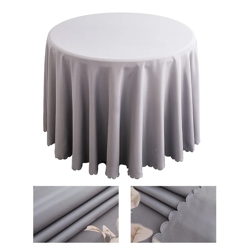 Custom Plain Round Spun Polyester Round Superior Shrinkage Resistance Dinning Table Cover Tablecloth