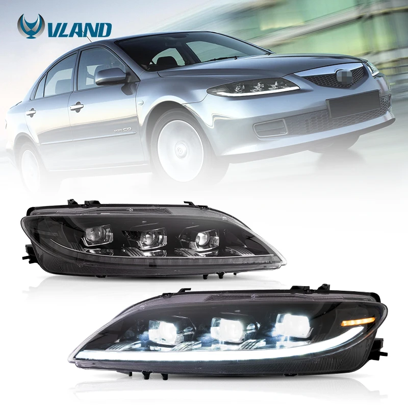 Vland Factory Wholesale Head Lamp Led Dual Beam Lens Front Car Lamp 2003-2015 Head Lamp For Mazda 6 Headlights