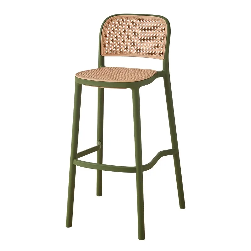 Modern Dining Chairs Stackable Swivel Plastic Chairs Cafe Furniture Counter Stool French Rattan Bar Chairs For Outdoor