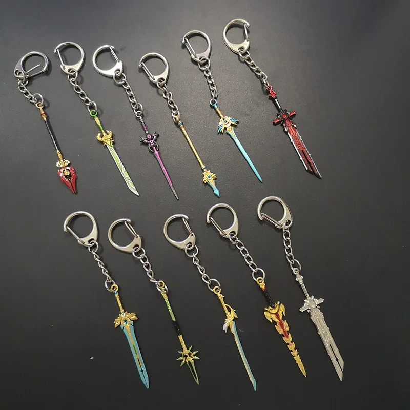 35 Styles Creative Game Peripheral Genshin Impact Mini Weapon Keychain