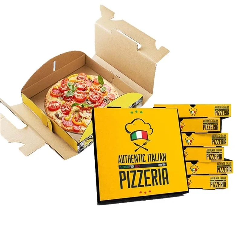 Wholesale Custom Printed Personalised Take Away Corrugated Kraft Paper Pizza Boxes