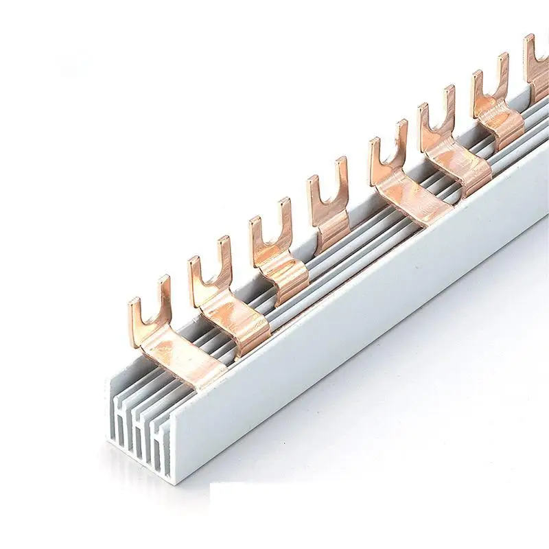 U type busbar connection MCB RCCB copper bar 1 / 2 / 3 / 4 pole 32 amp 63 amp Copper material 1-100 amp