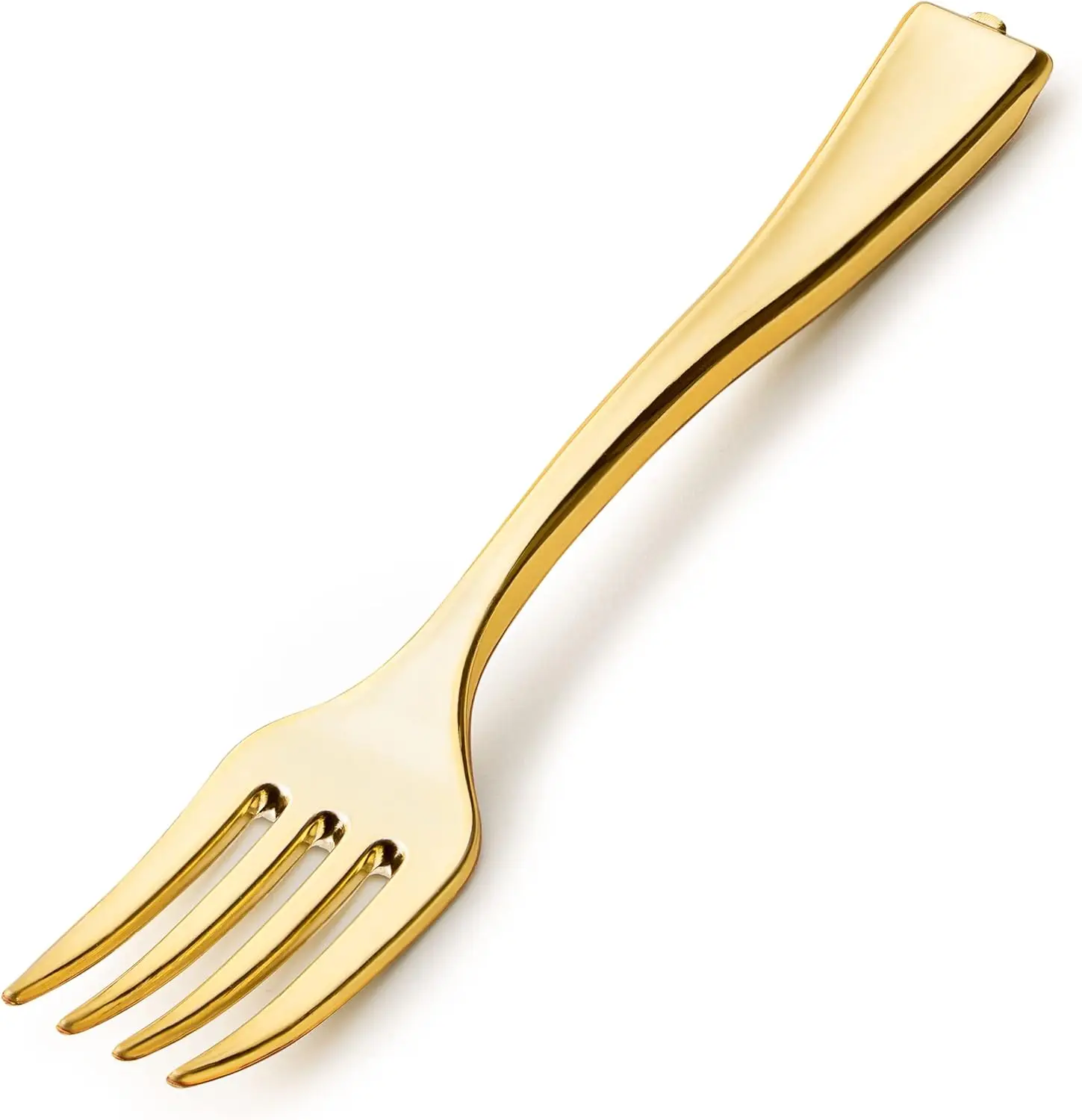 24pcs Rose Gold Plastic Tasting Fork 4 inch Disposable Mini Spoon For Dessert Cake Pudding Ice Cream