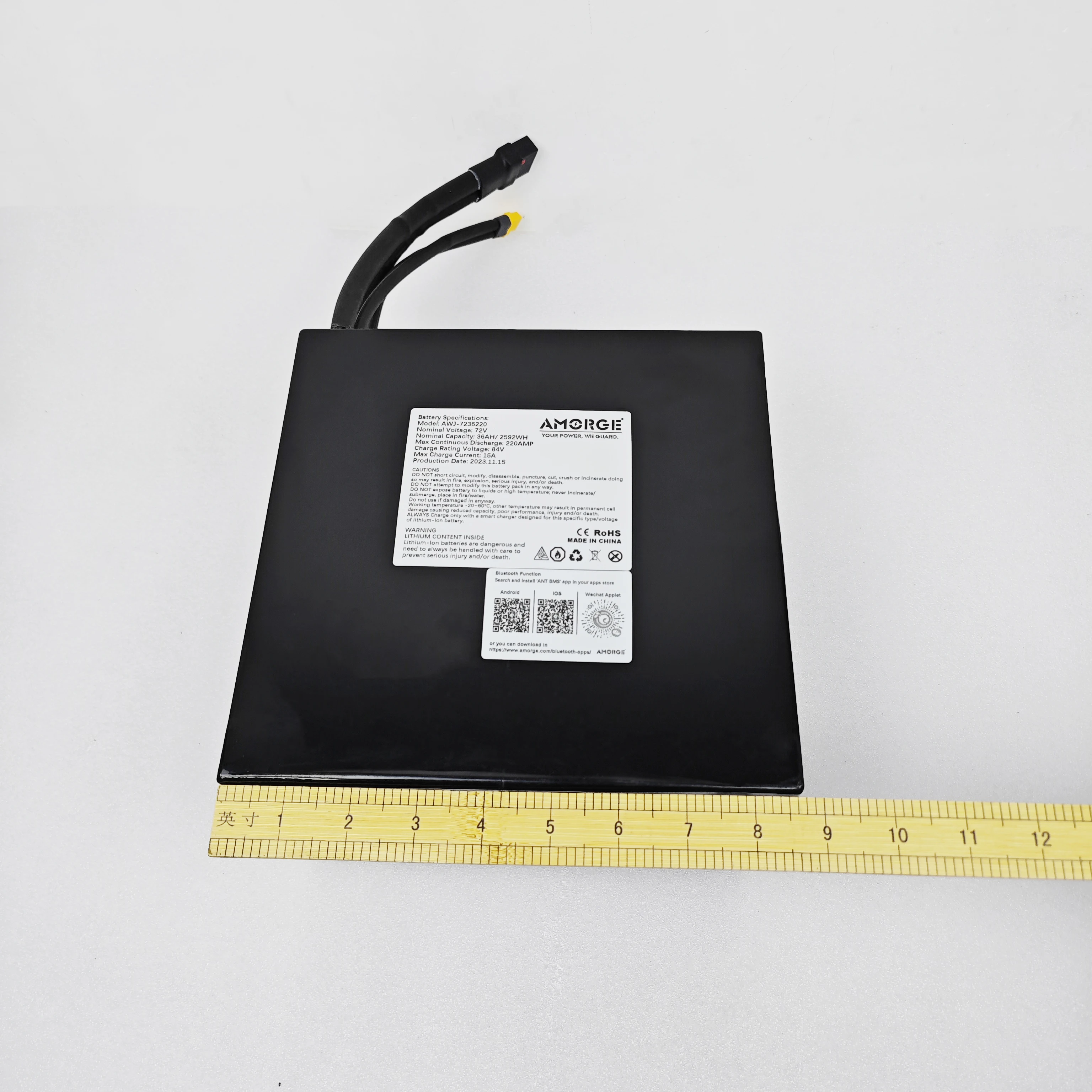 AMORGE 72V 36AH 220AMP литиевая батарея с ANT Bluetooth BMS