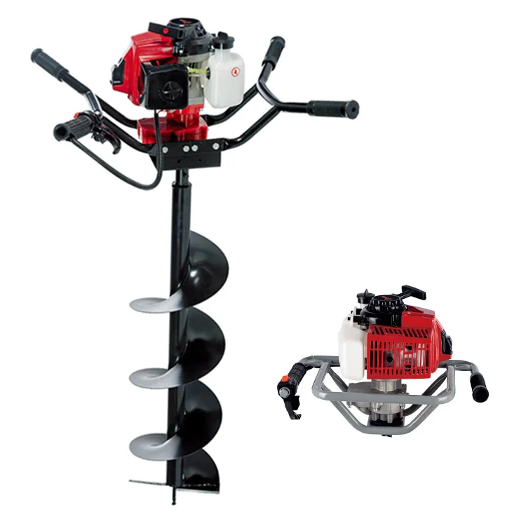RORX Garden Tools 2 person operating 63cc Ground Drill Earth Auger Hole Digger Planting Machine Farm Auger
