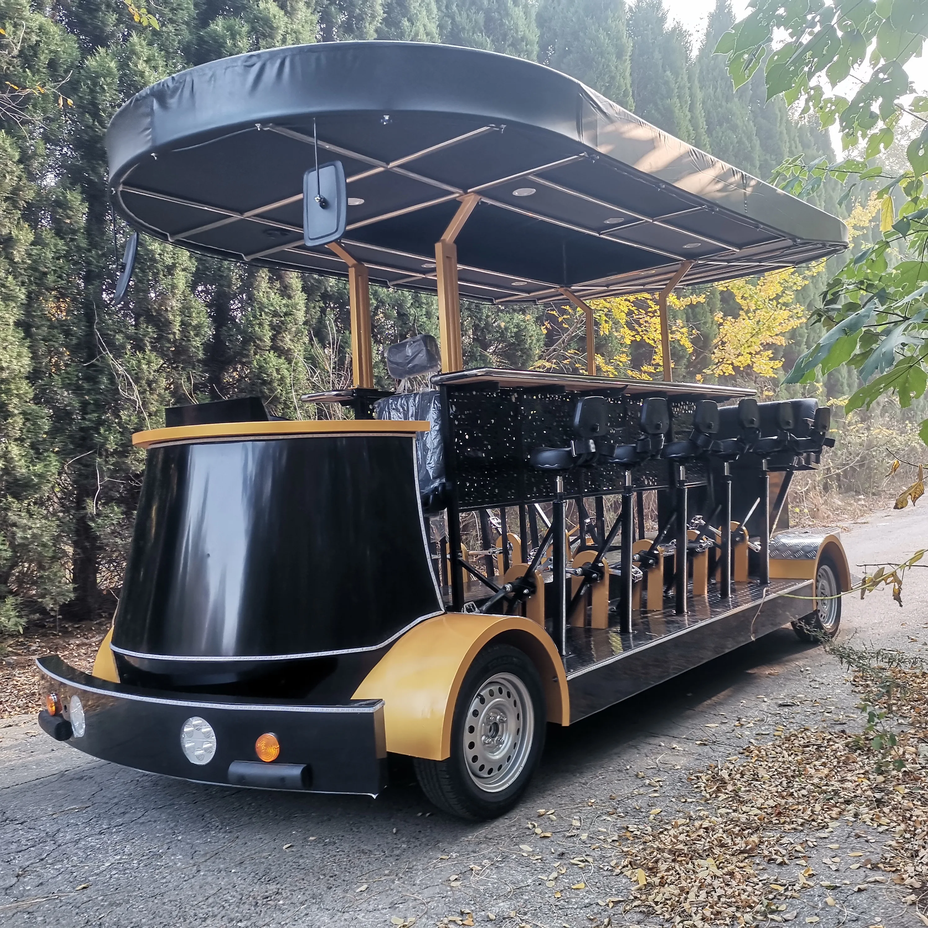 Mobile fast food vending party bike Mobile beer bike for sale Sightseeing four wheel tricycle Electric Beer beer bike