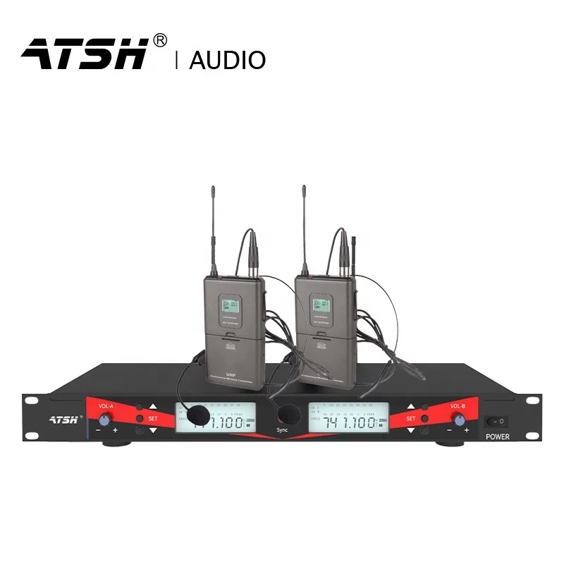 
AT6100 Wireless Microphone Headset UHF Wireless Headset Mic System 