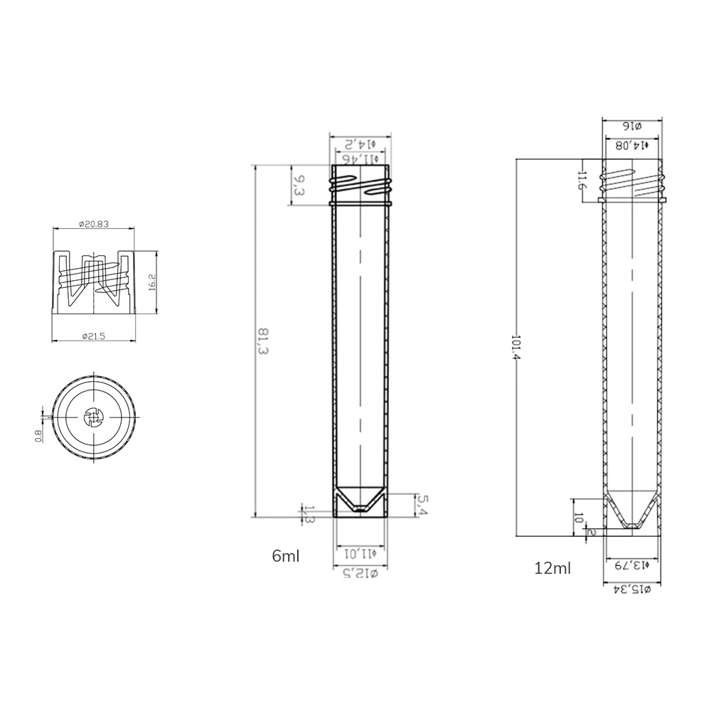AMNGENT 12ml hot sell disposable sterile clear plastic pp sampling collection tube