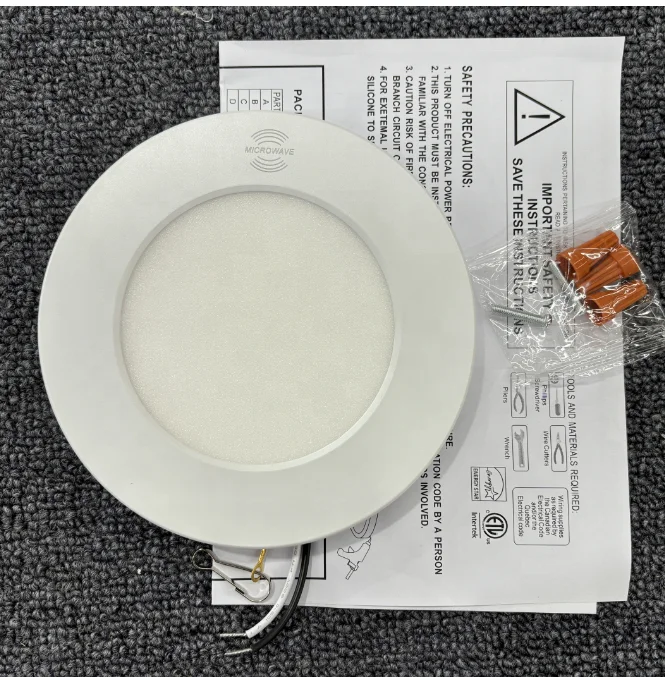 ETL New product 6inch 9W LED Ceiling Light Round Motion Sensor Lamps Activated Ceiling Lamp for Hallway Porch Stair Closet