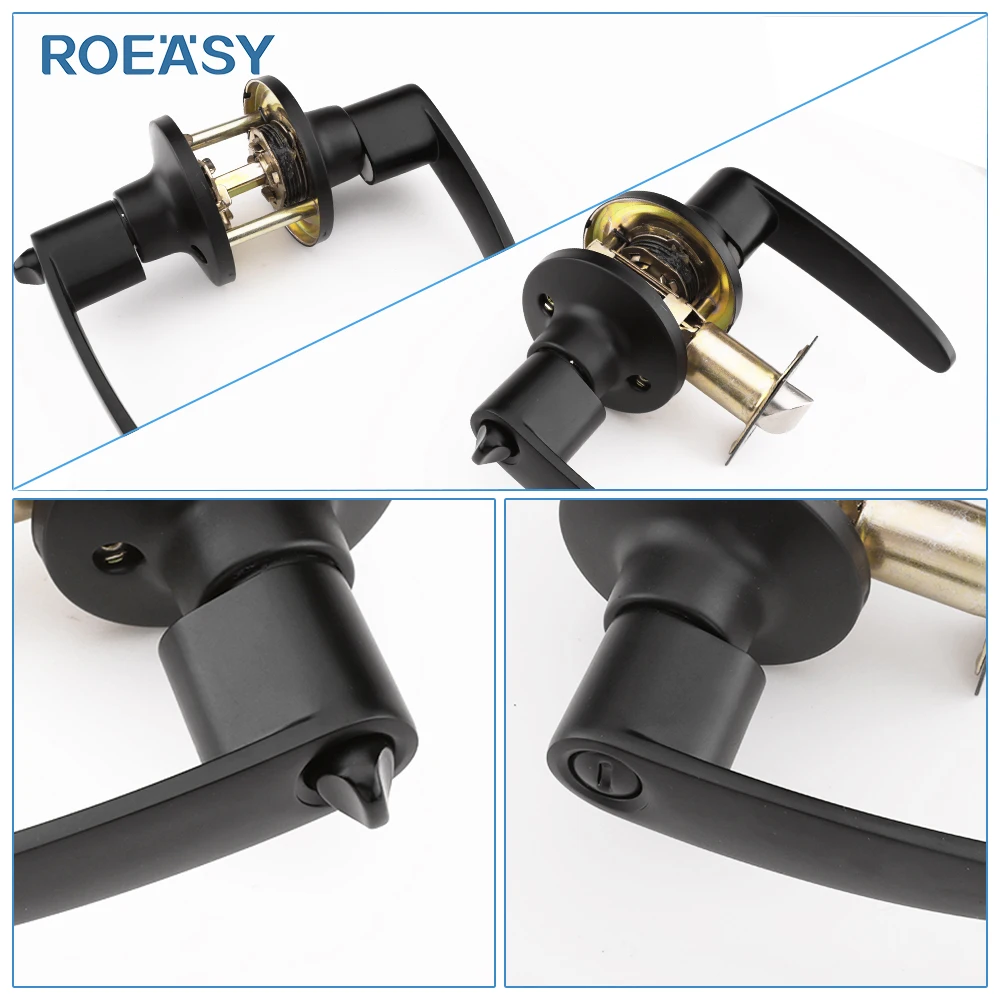 Roeasy stainless steel interior door lock handle smart door knob lock hotel bathroom tubular lever  door handled lock