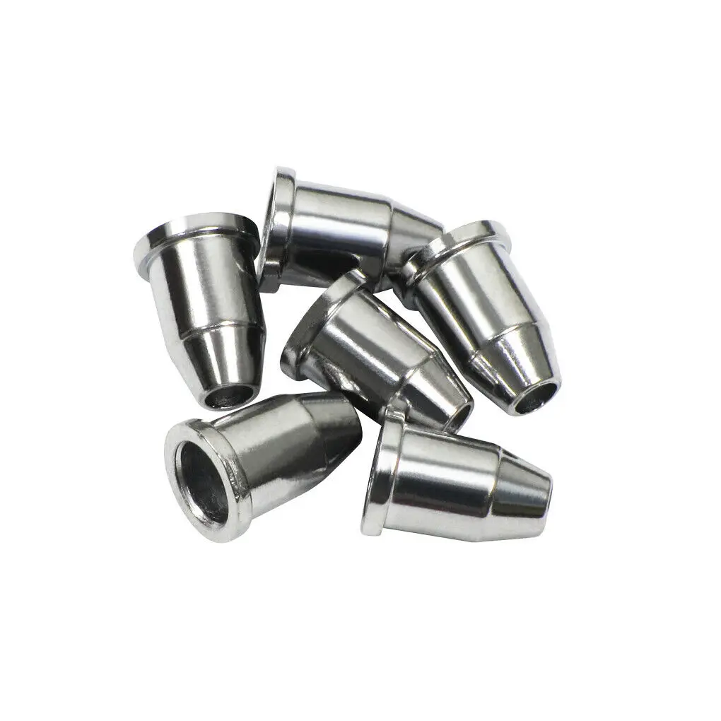 Stainless Steel Electric Guitar String Ferrules with Mounting Bushings Chrome