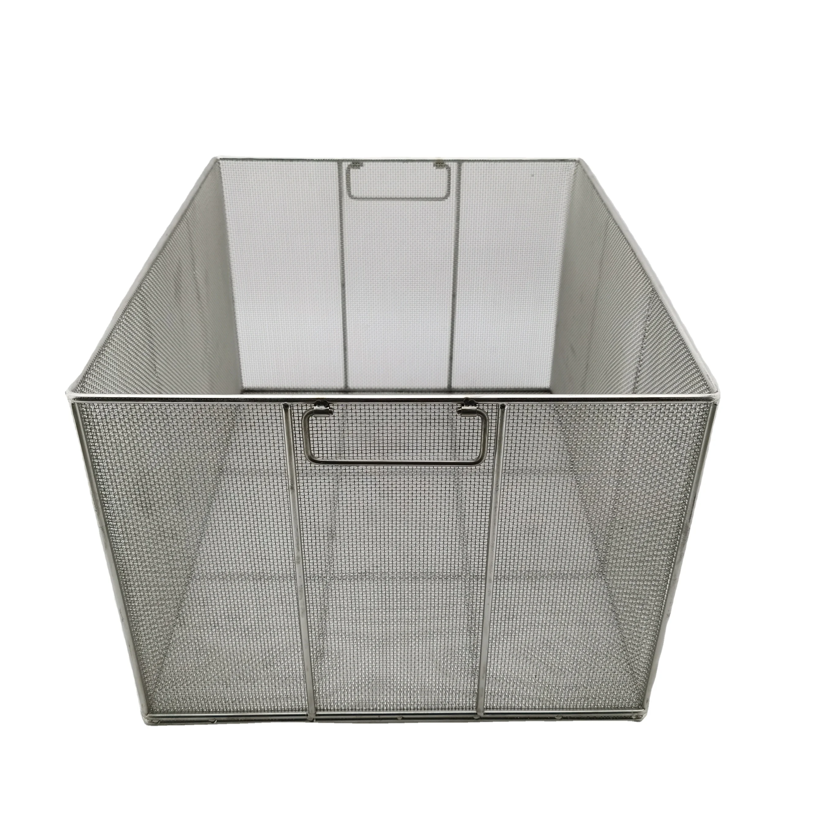 Industrial Style Fashionable OEM Metal Wire Basket with Handle/Stainless steel  metal storage basket