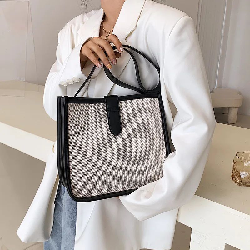 Fashion Design High Quality Custom Logo Color Eco Friendly Shopper Canvas Bags with Leather Handle