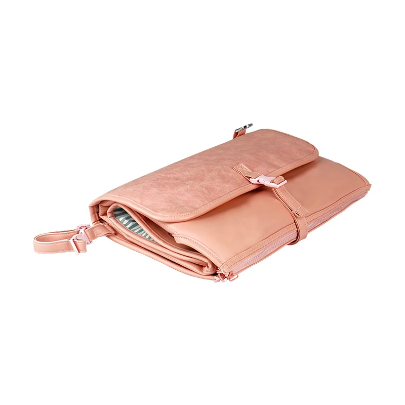 High Quality Custom Portable PU Leather Baby Diaper Changing Pad Mat