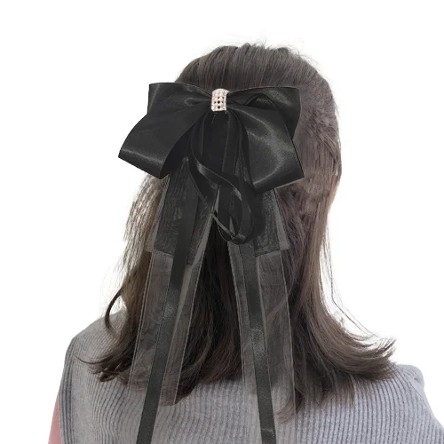 Блестящий бант для волос на заказ рождественские банты для волос красочная лента для длинных волос банты заколки для волос