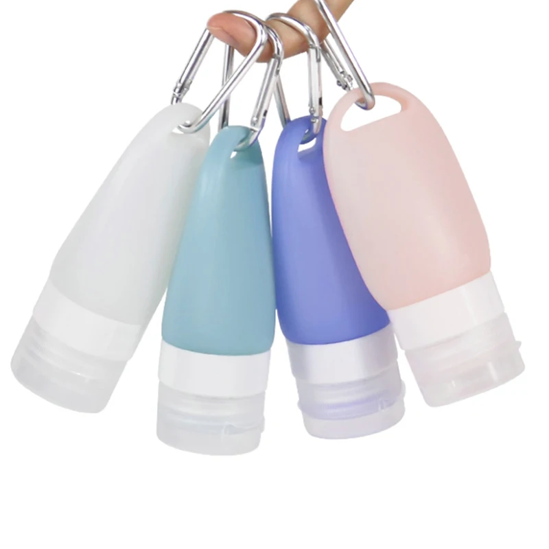 Leakproof Silicone Hand Sanitizer Empty Travel Size Bottles Holder Keychain Key Chain for Hand Sanitizer with Keychain Carabiner