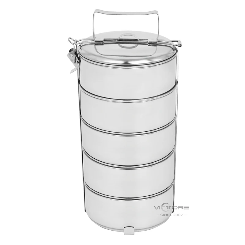 Large Capacity 3/4/5 Pcs Stainless Steel Durable Lunch Box Food Container Leakproof