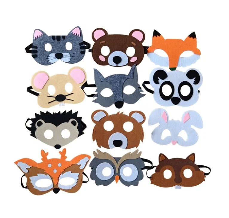 DIY Felt Animal Masks Funny Animal Costume Masks for Parties