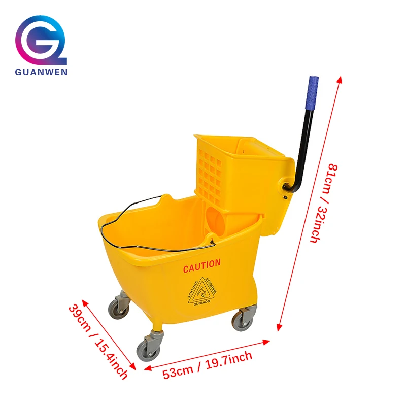 26L Cleaning Supplies Industrial Mop Bucket Mop And Bucket With Wringer Set Cleaning Bucket