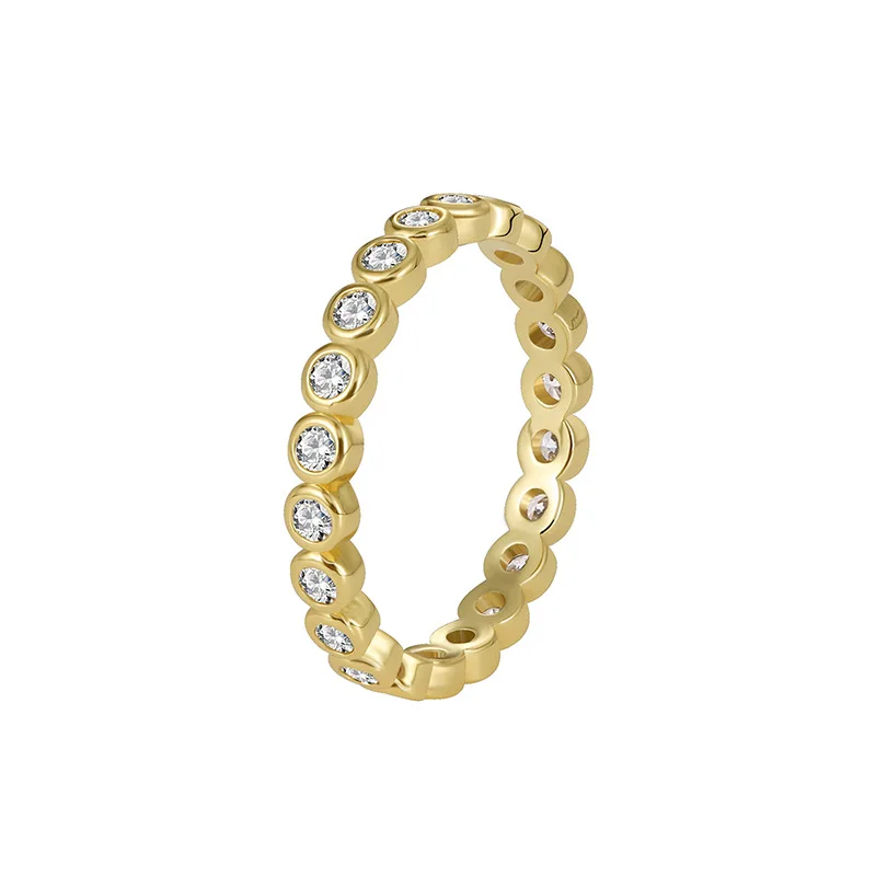 Women jewelry trendy fashion 18K gold plating Ring White Zirconium Index Ring