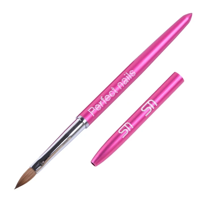 
Private Label Oem Crystal Metal Handle kolinsky Hair Custom Manicure Gel Brush ,Liner Nail Brush and 3D Acrylic Nail Art Brush 