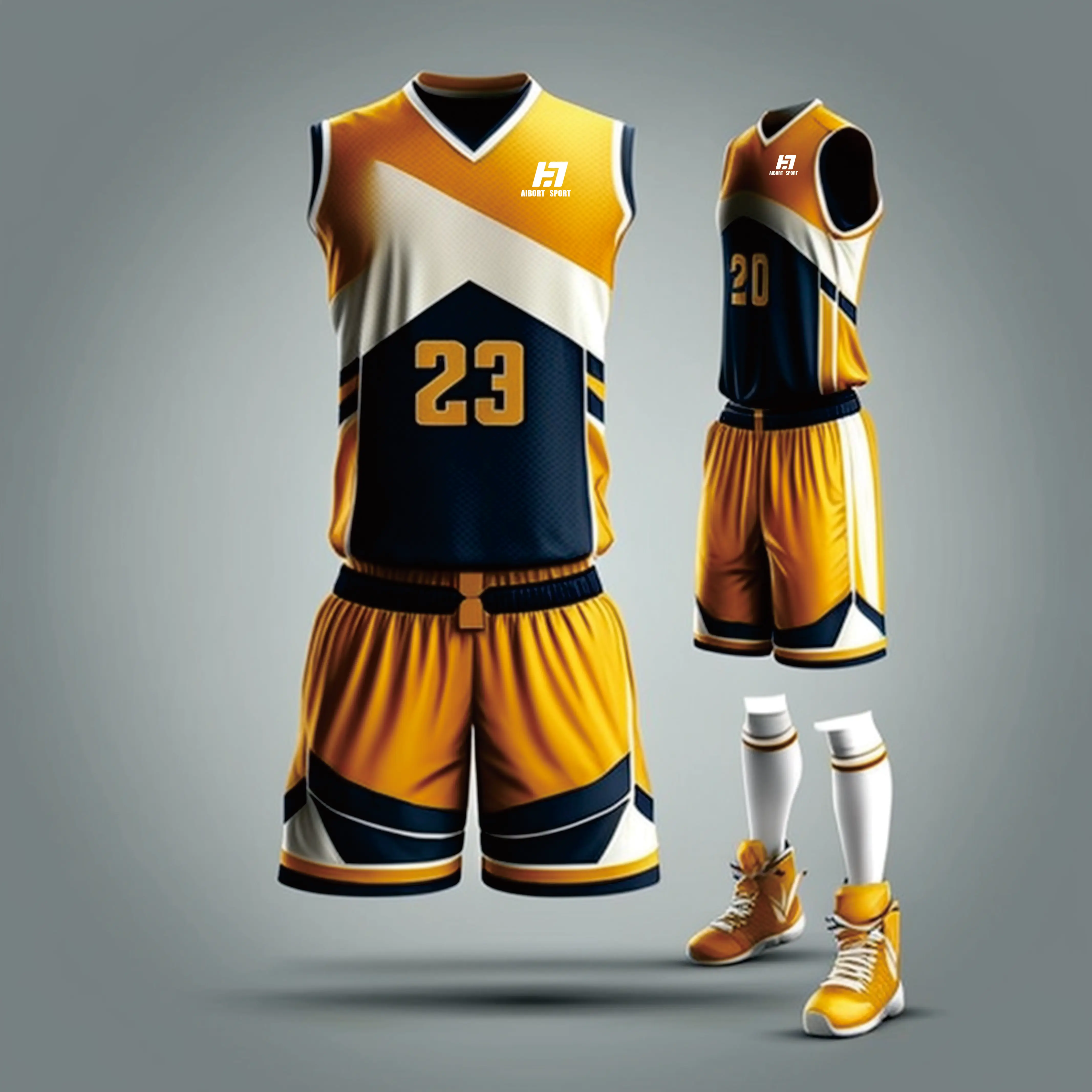 Aibort Wholesale Custom Sublimation Men Top Quality Reversible Training Plain School 2023 Best Basketball Wear Design For Team