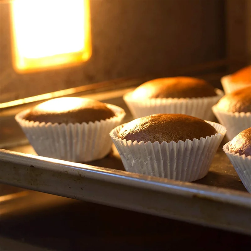 pet cut food grade silicone coated non-stick cupcake liners paper baking cup for cake